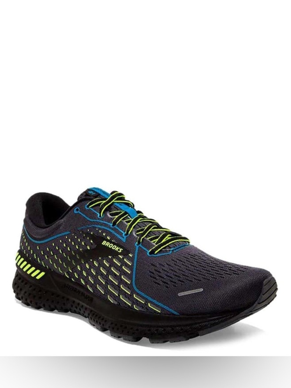 Brooks Men's Black & Blue Running Shoe with Neon Accents